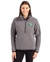 North Dakota Cutter & Buck Cascade Eco Fleece Womens Pullover Jacket Elemental Grey/Black Front Thumbnail Image