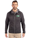 North Dakota Cutter & Buck Mainsail Full Zip Hooded Mens Jacket Charcoal Heather Front Thumbnail Image