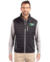 North Dakota Cutter & Buck Rainier PrimaLoft® Mens Eco Insulated Full Zip Puffer Vest Black Front Thumbnail Image