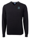 View image 1: Carolina Panthers Historic Cutter & Buck Lakemont Tri-Blend Mens V-Neck Pullover Sweater Black Mannequin