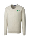 North Dakota Cutter & Buck Lakemont Tri-Blend Mens V-Neck Pullover Sweater Oatmeal Heather Mannequin Thumbnail Image