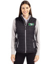 View image 1: North Dakota Cutter & Buck Rainier Recycled Insulated Puffer Womens Full Zip Vest Black Front