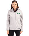North Dakota Cutter & Buck Evoke Softshell Recycled Full Zip Womens Jacket CONCRETE Front Thumbnail Image