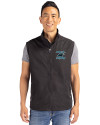 Carolina Panthers Historic Cutter & Buck Charter Eco Full-Zip Mens Big & Tall Vest Black Front Thumbnail Image