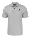 Carolina Panthers Historic Cutter & Buck Pike Eco Tonal Geo Print Stretch Recycled Mens Big & Tall Polo Elemental Grey Mannequin Thumbnail Image