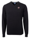 Umass Minutemen Cutter & Buck Lakemont Tri-Blend Mens Big and Tall V-Neck Pullover Sweater Black Mannequin Thumbnail Image
