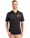 Umass Minutemen Cutter & Buck Prospect Eco Textured Stretch Recycled Mens Big & Tall Polo Black Front Thumbnail Image