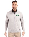 North Dakota Cutter & Buck Adapt Eco Knit Hybrid Recycled Mens Big & Tall Full Zip Jacket Polished Medium Gray Front Thumbnail Image