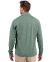 North Dakota Cutter & Buck Adapt Eco Knit Heather Mens Quarter Zip Pullover Hunter Heather Back Thumbnail Image