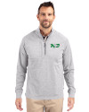 North Dakota Cutter & Buck Adapt Eco Knit Heather Mens Quarter Zip Pullover Polished Heather Front Thumbnail Image