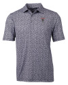 Atlanta Falcons Historic - Cutter & Buck Pike Magnolia Print Stretch Mens Polo Black/Polished Mannequin Thumbnail Image