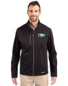 North Dakota Cutter & Buck Evoke Softshell Recycled Full Zip Mens Jacket Black Front Thumbnail Image