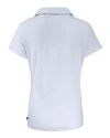 Carolina Panthers Historic Cutter & Buck Daybreak Eco Recycled Womens V-neck Polo White Mannequin Back Thumbnail Image
