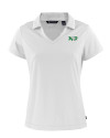 North Dakota Cutter & Buck Daybreak Eco Recycled Womens V-neck Polo White Mannequin Thumbnail Image