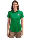 North Dakota Cutter & Buck Prospect Eco Textured Stretch Recycled Womens Short Sleeve Polo Kelly Green Front Thumbnail Image