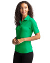 North Dakota Cutter & Buck Virtue Eco Pique Recycled Womens Polo Kelly Green Side Thumbnail Image
