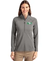North Dakota Cutter & Buck Adapt Eco Knit Stretch Recycled Womens Half Zip Pullover Elemental Grey Front Thumbnail Image