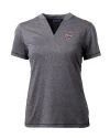 Umass Minutemen Cutter & Buck Forge Eco Heathered Stretch Womens Blade Top Charcoal Heather Mannequin Thumbnail Image