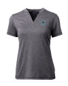 Carolina Panthers Historic Cutter & Buck Forge Eco Heathered Stretch Womens Blade Top Charcoal Heather Mannequin Thumbnail Image