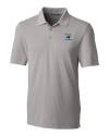 Carolina Panthers Historic Cutter & Buck Forge Stretch Mens Polo Polished Medium Gray Mannequin Thumbnail Image