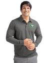 North Dakota Cutter & Buck Advantage Eco Tri-Blend Pique Mens Long Sleeve Polo Elemental Grey Front Thumbnail Image