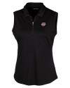 Umass Minutemen Cutter & Buck Forge Stretch Womens Sleeveless Polo Black Mannequin Thumbnail Image