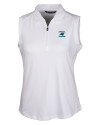 Carolina Panthers Historic Cutter & Buck Forge Stretch Womens Sleeveless Polo White Mannequin Thumbnail Image