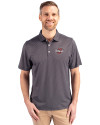 Umass Minutemen Cutter & Buck Pike Eco Symmetry Print Stretch Recycled Mens Polo Black/White Front Thumbnail Image