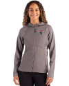 View image 4: Atlanta Falcons Historic - Cutter & Buck Adapt Recycled Soft Knit Stretch Womens Hybrid Full Zip Jacket Elemental Grey Front