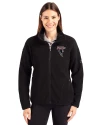 Atlanta Falcons Historic - Cutter & Buck Cascade Eco Fleece Womens Full Zip Jacket Black Front Thumbnail Image