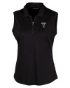 Atlanta Falcons Historic - Cutter & Buck Forge Stretch Womens Sleeveless Polo Black Mannequin Thumbnail Image