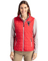 Atlanta Falcons Historic - Cutter & Buck Rainier PrimaLoft® Womens Eco Insulated Full Zip Puffer Vest Red Front Thumbnail Image