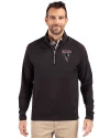 Atlanta Falcons Historic - Cutter & Buck Adapt Eco Knit Hybrid Recycled Mens Quarter Zip Black Front Thumbnail Image