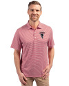 Atlanta Falcons Historic - Cutter & Buck Forge Eco Double Stripe Stretch Recycled Mens Polo Cardinal Red/White Front Thumbnail Image