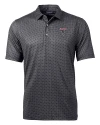 View image 3: Atlanta Falcons Historic - Cutter & Buck Pike Banner Print Stretch Mens Polo Black Mannequin