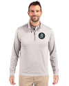 Baltimore Orioles City Connect Cutter & Buck Stealth Heathered Mens Big and Tall  Quarter Zip Pullover Polished Medium Gray Front Thumbnail Image