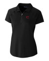 Cincinnati Reds City Connect Cutter & Buck Forge Stretch Womens Short Sleeve Polo Black Mannequin Thumbnail Image