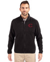 Cincinnati Reds City Connect Cutter & Buck Cascade Eco Fleece Mens Full Zip Jacket Black Front Thumbnail Image