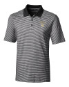 Texas Rangers City Connect Cutter & Buck Forge Tonal Stripe Stretch Mens Polo Black Mannequin Thumbnail Image