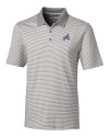 Atlanta Braves City Connect Cutter & Buck Forge Tonal Stripe Stretch Mens Polo Polished Medium Gray Mannequin Thumbnail Image