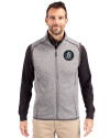 Baltimore Orioles City Connect Cutter & Buck Mainsail Sweater-Knit Mens Big and Tall Full Zip Vest Polished Heather Front Thumbnail Image