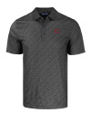 Cincinnati Reds City Connect Cutter & Buck Pike Eco Pebble Print Stretch Recycled Mens Polo Black Mannequin Thumbnail Image