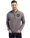 Baltimore Orioles City Connect Cutter & Buck Adapt Eco Knit Heather Mens Quarter Zip Pullover Black Heather Front Thumbnail Image