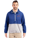 Atlanta Braves City Connect Cutter & Buck Charter Eco Recycled Mens Anorak Jacket Tour Blue/Polished Front Thumbnail Image