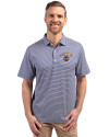 Seattle Mariners City Connect Cutter & Buck Forge Eco Double Stripe Stretch Recycled Mens Polo Tour Blue/White Front Thumbnail Image
