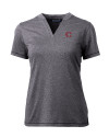 Cincinnati Reds City Connect Cutter & Buck Forge Eco Heathered Stretch Womens Blade Top Charcoal Heather Mannequin Thumbnail Image
