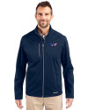 Washington Commanders Americana Cutter & Buck Evoke Softshell Recycled Full Zip Mens Jacket Navy Blue Front Thumbnail Image