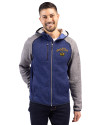 Seattle Mariners City Connect Cutter & Buck Mainsail Full Zip Hooded Mens Jacket Tour Blue Heather/Polished Heather Front Thumbnail Image