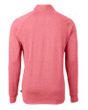 Mannequin Back View of Cardinal Red Heather Cutter & Buck Adapt Eco Knit Heather Mens Quarter Zip Pullover Thumbnail Image