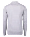 Back mannequin view of a Polished/White Virtue Eco Pique Micro Stripe Recycled Mens Big & Tall Quarter Zip Thumbnail Image
